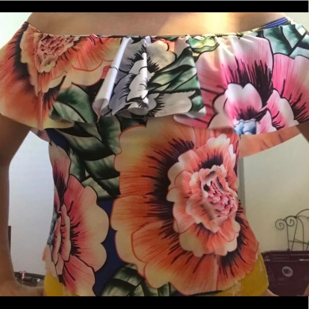 Floral Flower Top Blouse Womens Small Medium